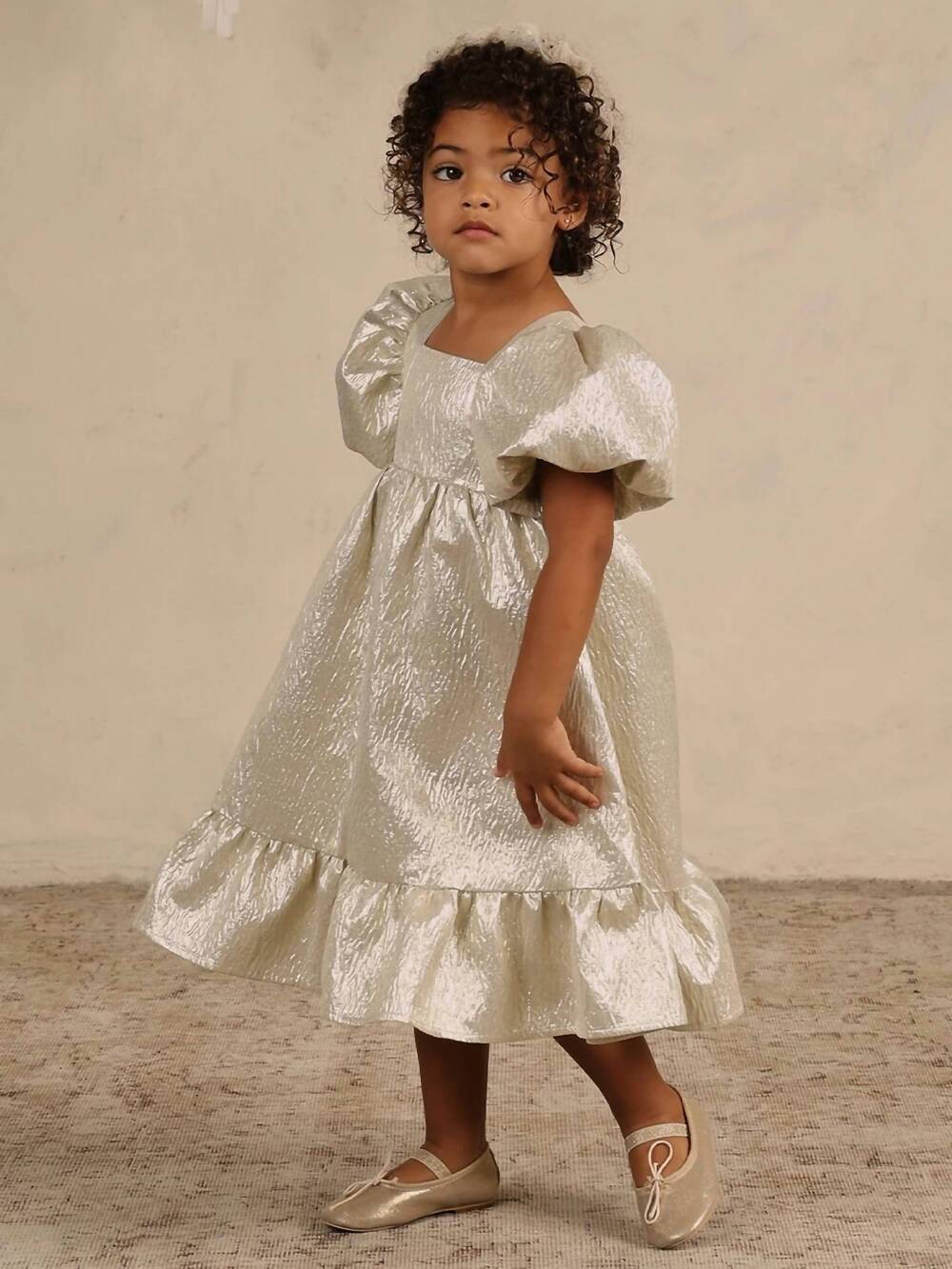 NEW NORALEE girls augusta dress in champagne